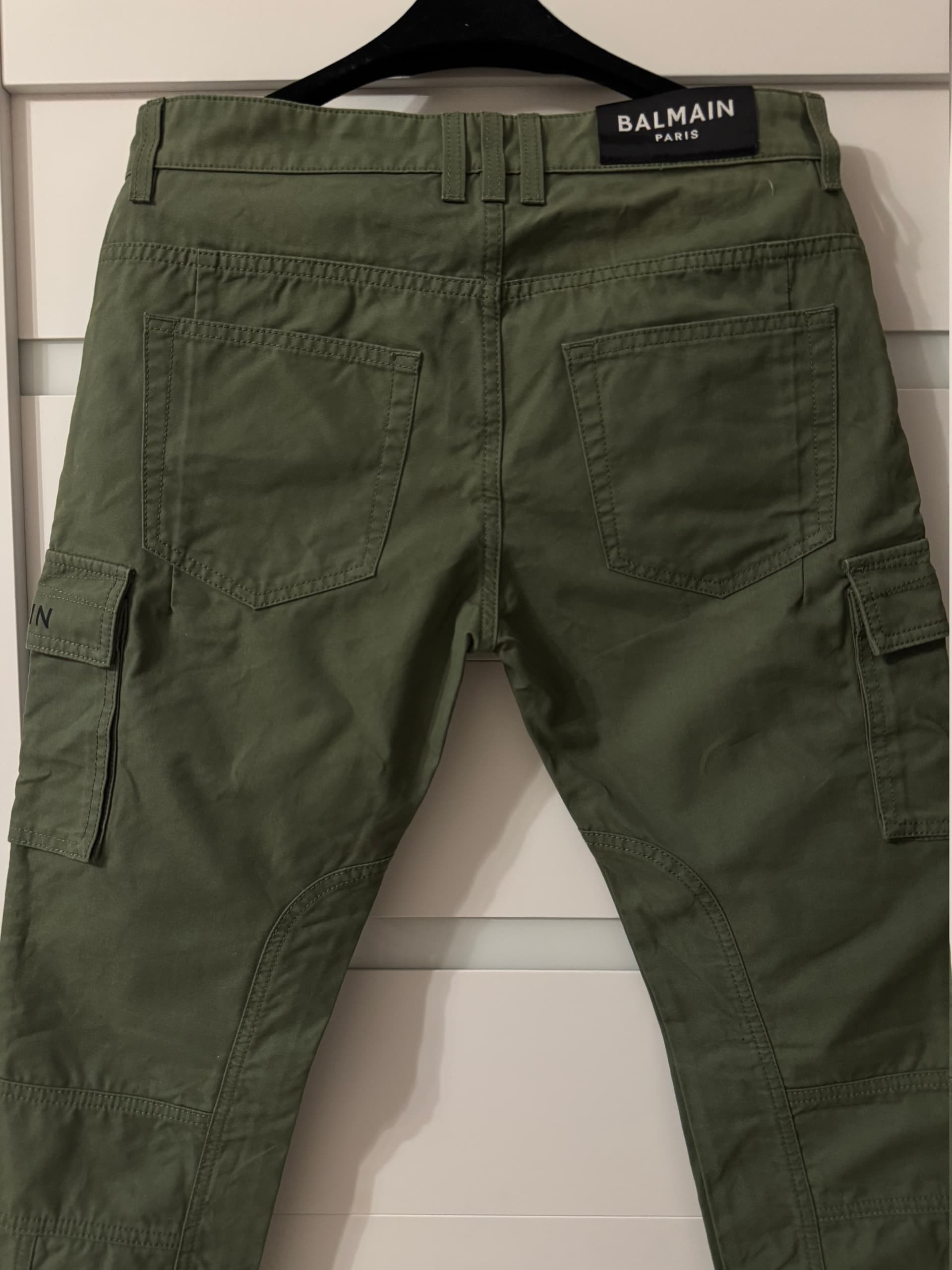Balmain, Брюки и шорты, Зелёные карго-брюки мужские Balmain, размер 30, фото 5
