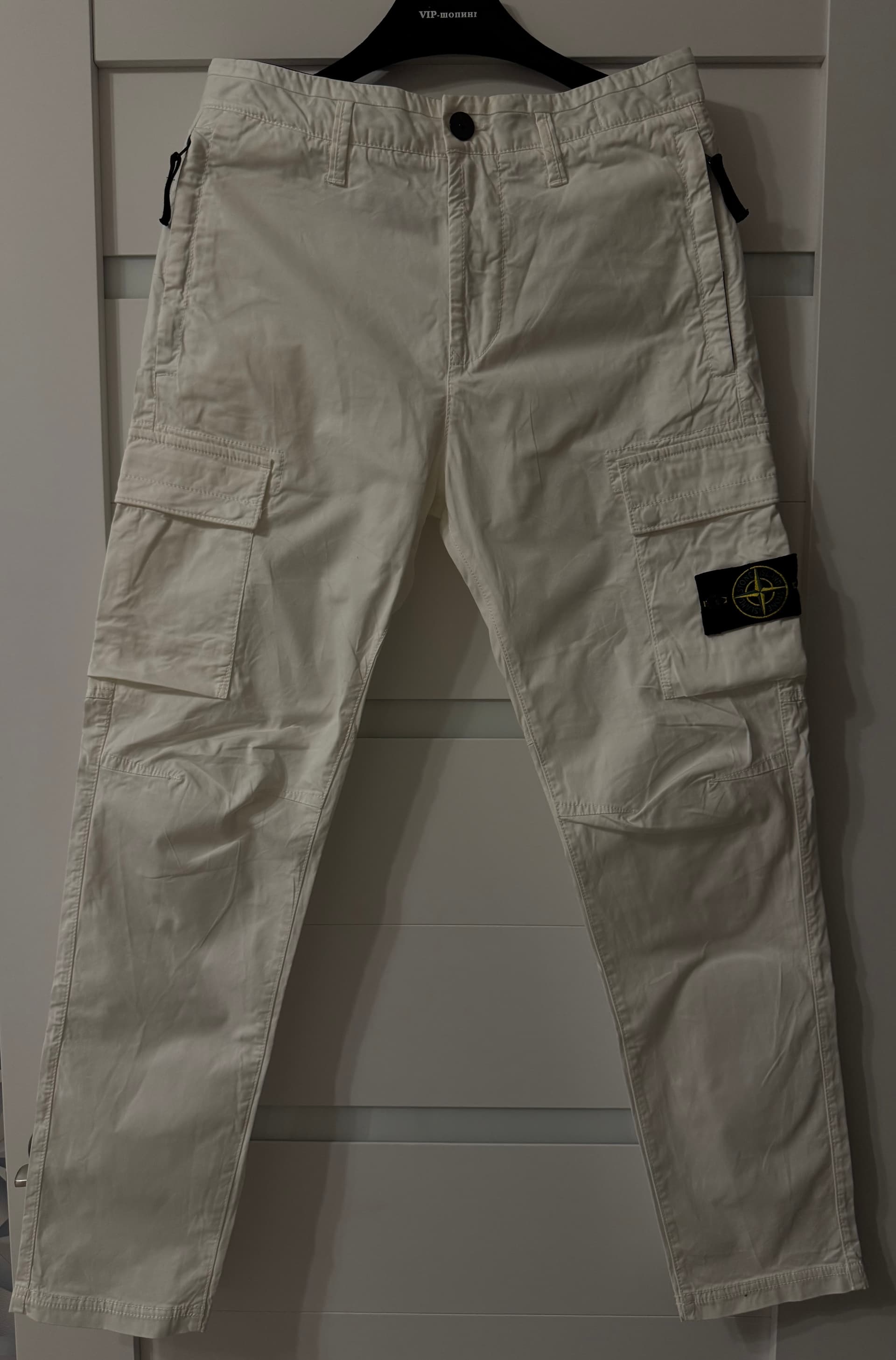 Stone Island, Повседневные брюки, Белые карго мужские Stone Island, размер 28, фото 2