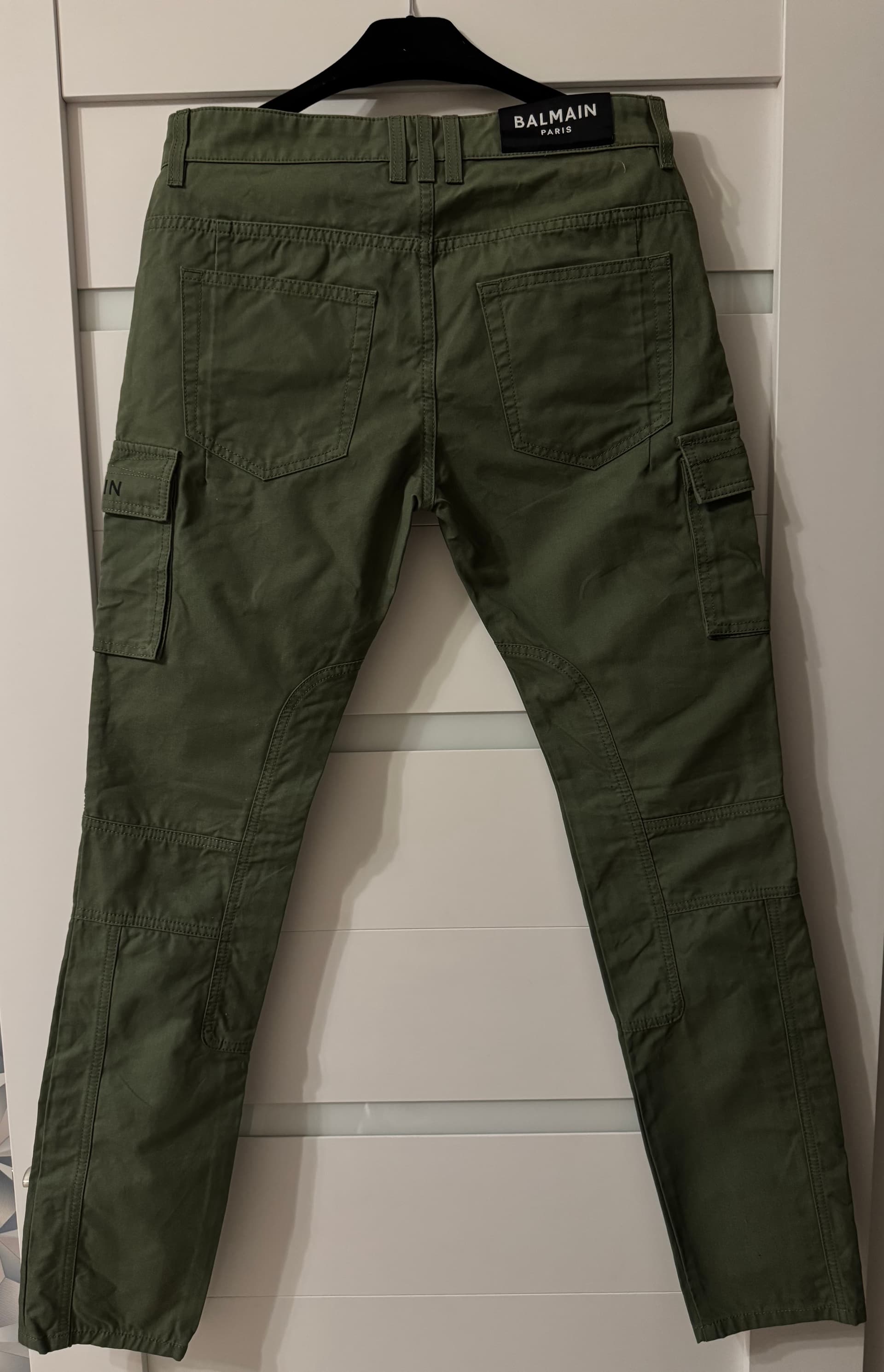 Balmain, Брюки и шорты, Зелёные карго-брюки мужские Balmain, размер 30, фото 4