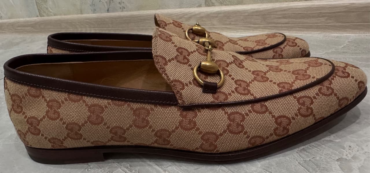 GUCCI, Лоферы, Бежевые мужские лоферы GUCCI, размер 41, фото 5