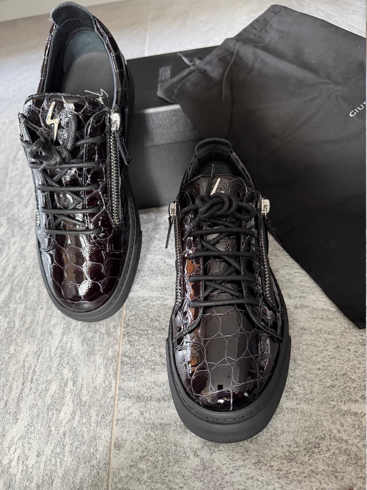 GIUSEPPE ZANOTTI, Высокие кроссовки, Чёрные кроссовки, фото 2